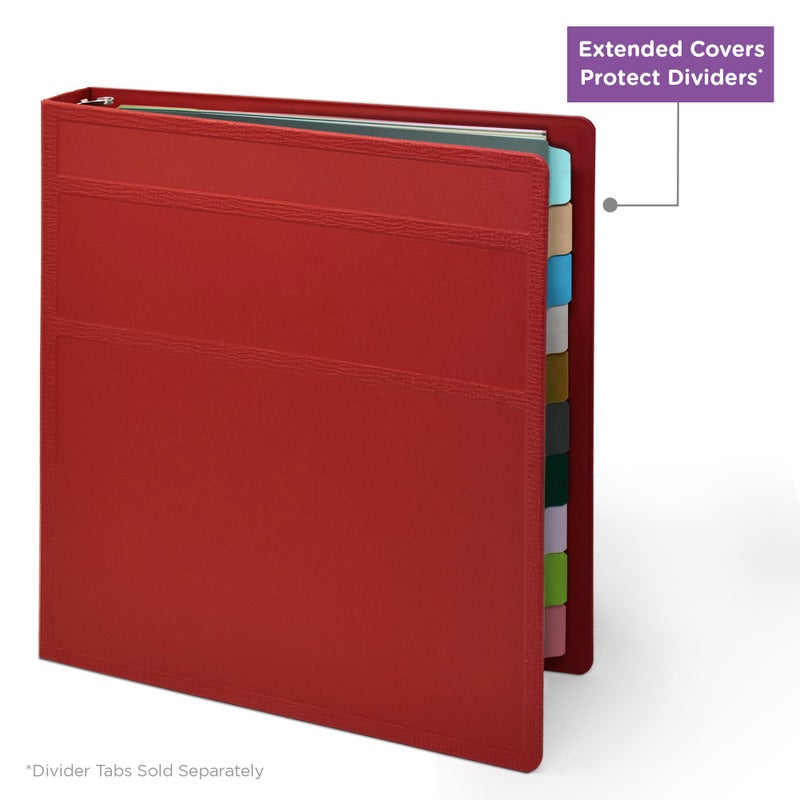 Carstens 1-Inch Heavy Duty 3-Ring Binder - Side Opening,Brick Red, Durable Plastic, Precision No-Gap Rings, Waterproof Cover, No Pockets, Holds 125 US Letter Sheets, BPA-Free, Made in USA (8718-3R) - Image 5